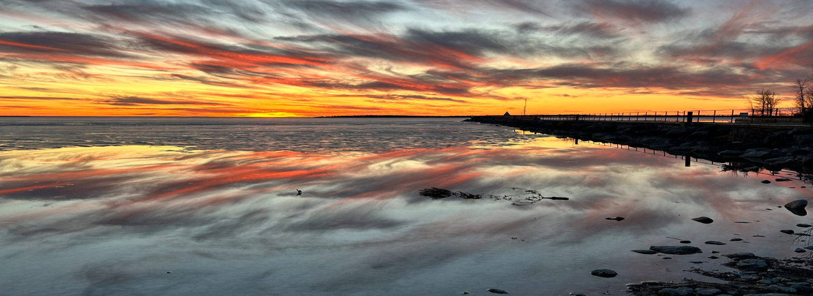 sunset over the beaverton harbour