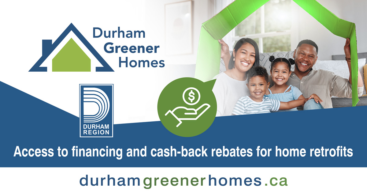 Durham Greener Homes Image of Durham Greener Homes logo and Region of Durham Logo